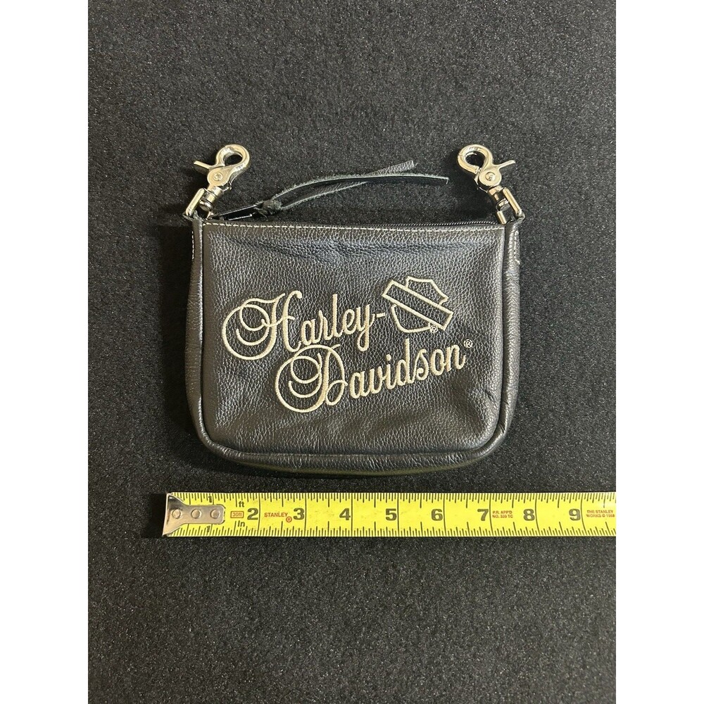 Harley Davidson Women's Black Leather Hip Bag Embroidered Script Bar & Shield H3 - Picture 6 of 6
